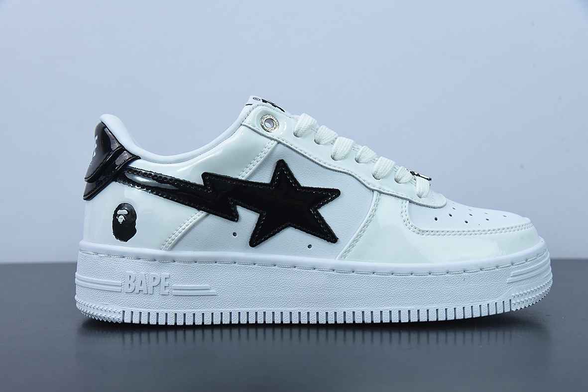 A Bathing Ape Bape Sta Low White Black