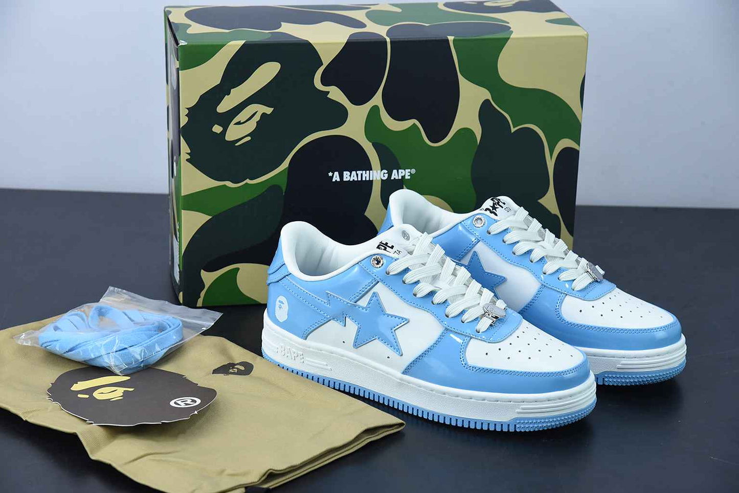 A Bathing Ape Bape Sta Low Blue White