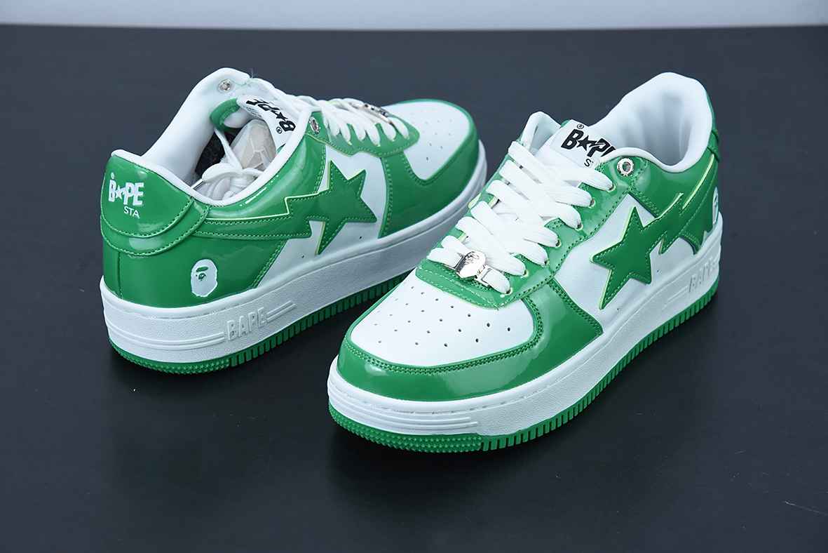 A Bathing Ape Bape Sta Low White Green