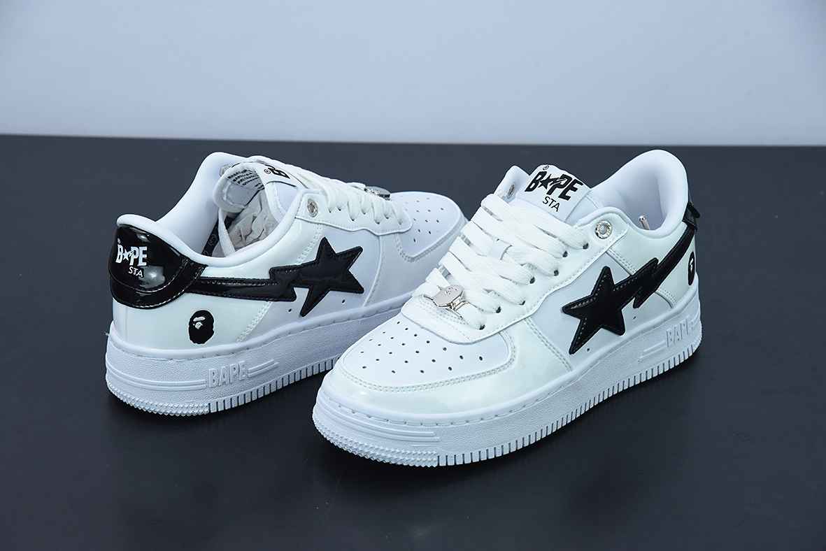 A Bathing Ape Bape Sta Low White Black