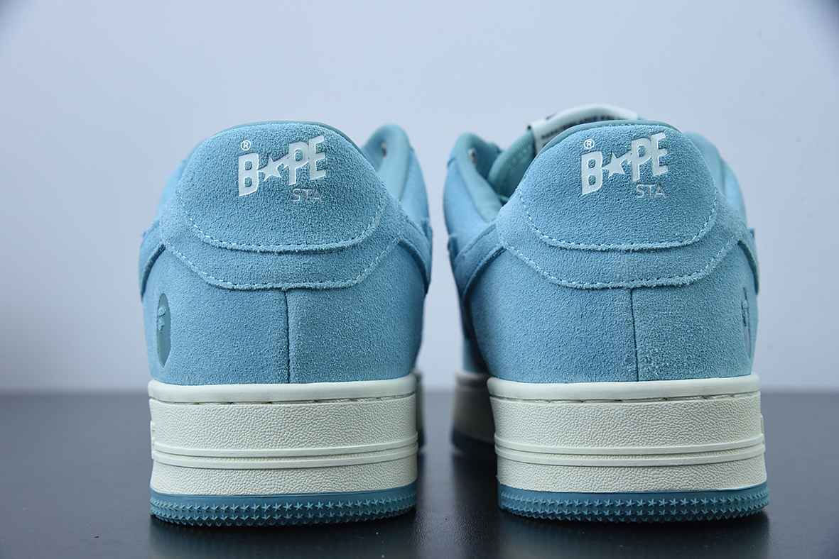 A Bathing Ape Bape Sta Low Blue Suede