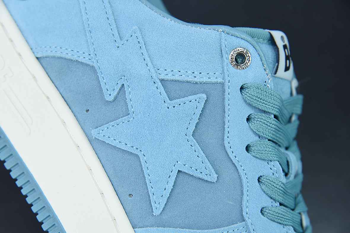A Bathing Ape Bape Sta Low Blue Suede