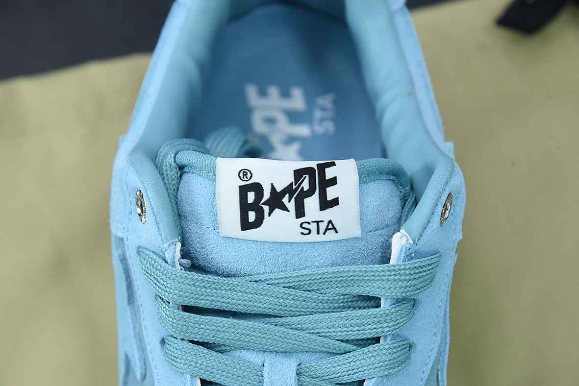 A Bathing Ape Bape Sta Low Blue Suede
