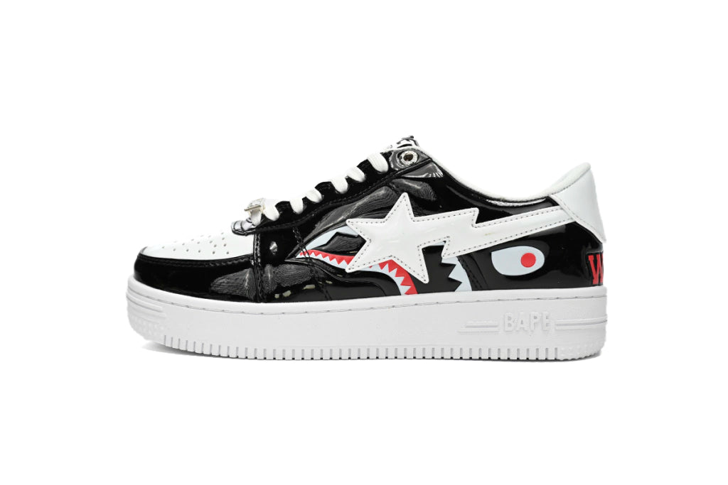 A Bathing Ape Bape Sta Low Black and White Shark