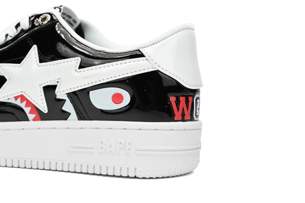 A Bathing Ape Bape Sta Low Black and White Shark