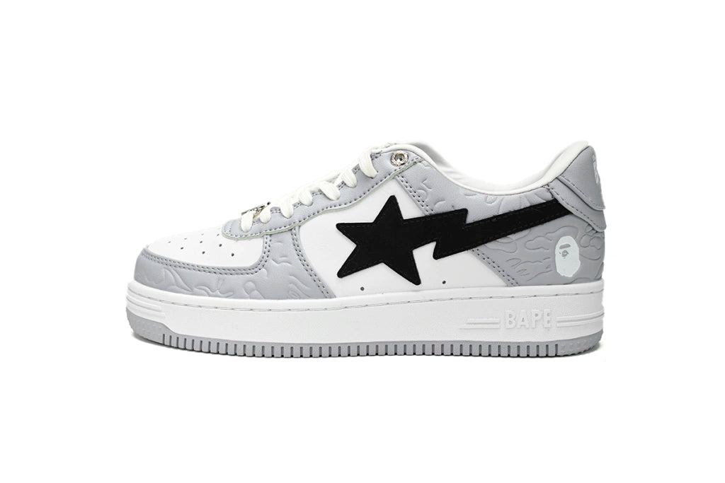 A Bathing Ape Bape Sta Low White Grey Black