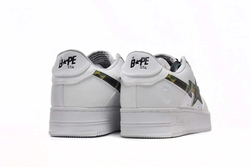A Bathing Ape Bape Sta Low White Green Camouflage