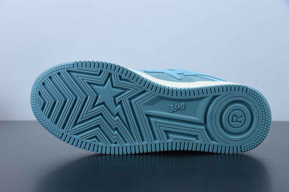 A Bathing Ape Bape Sta Low Blue Suede