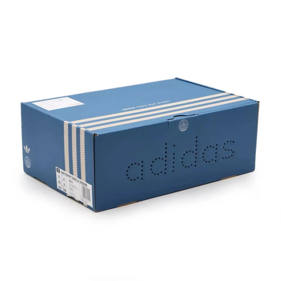 Tênis Azul Adidas Gazelle Indoor x Bad Bunny San Juan Caixa Azul da Adidas