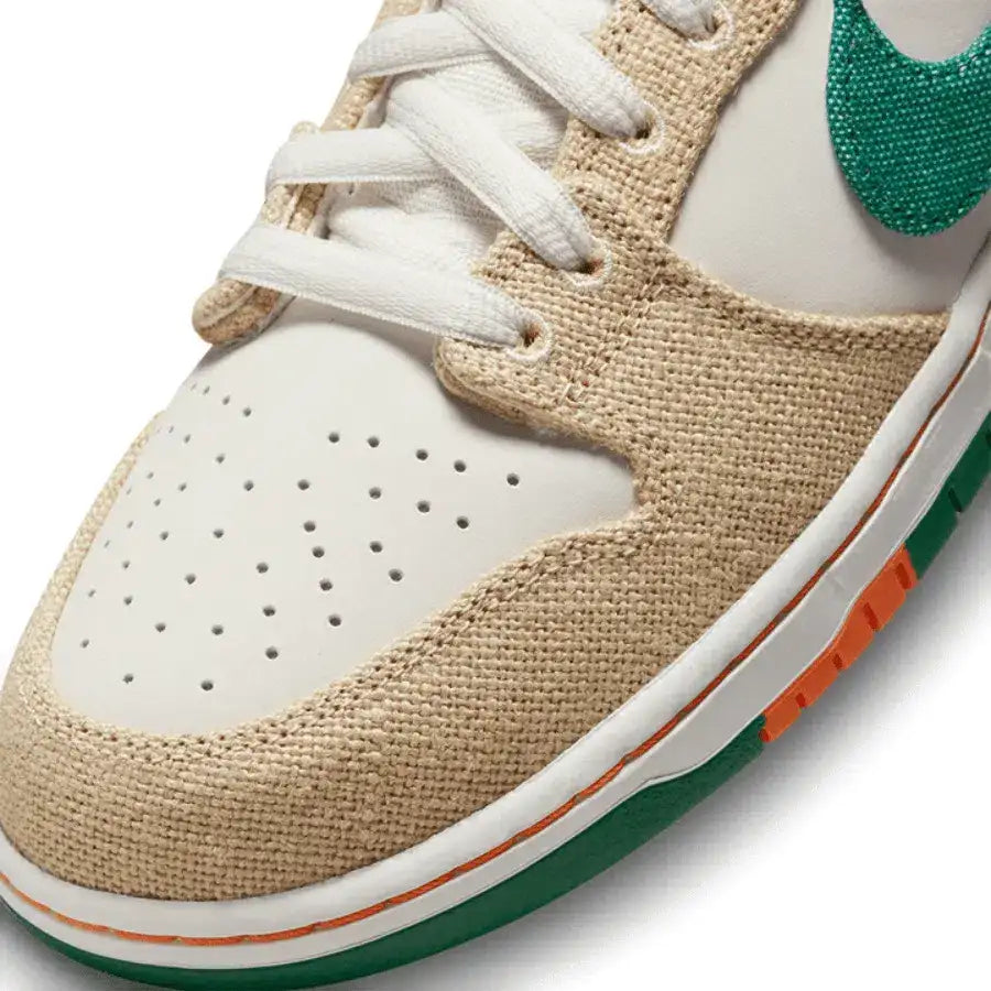 Tênis Verde Com Laranja Nike Dunk Low Jarritos Detalhes do Tecido bege  Frontal