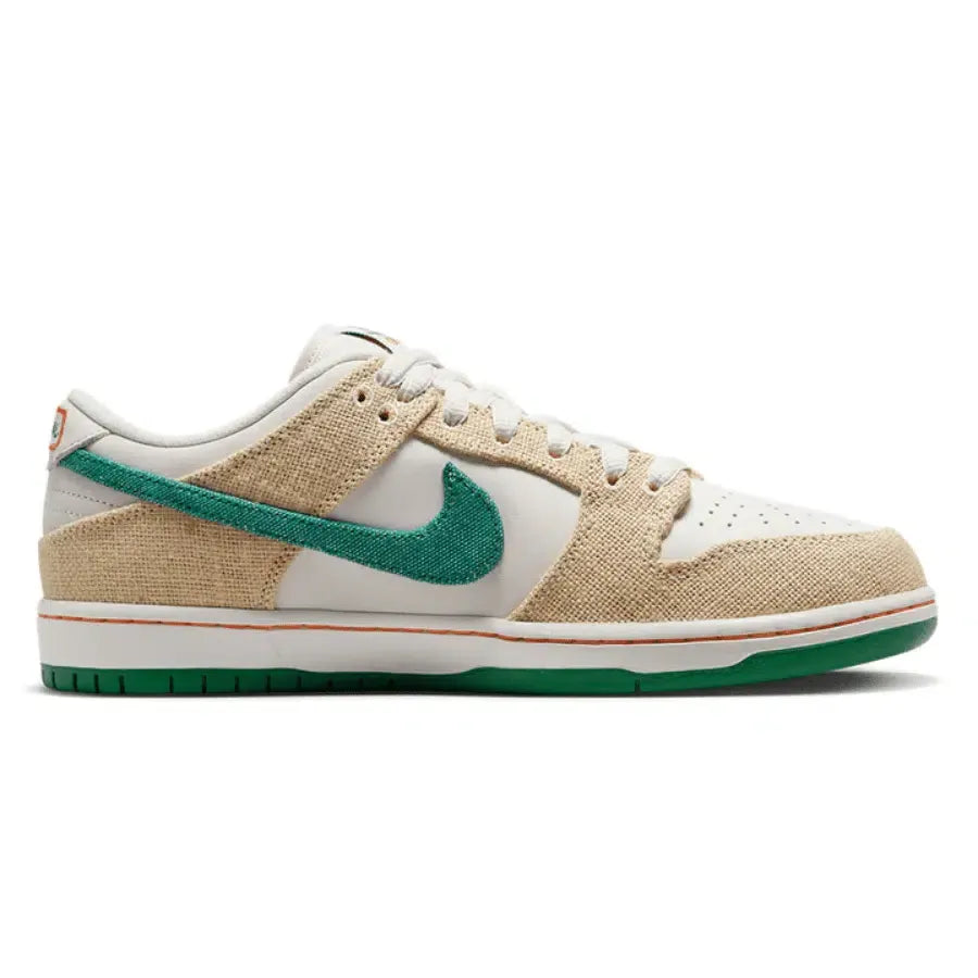 Tênis Verde Com Laranja Nike Dunk Low Jarritos Parte Direita Mostrando Swoosh Verde