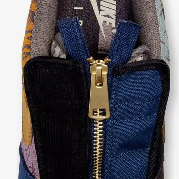 Nike Air Force 1 Low Travis Scott Cactus Jack Ziper do Tenis em Detalhes