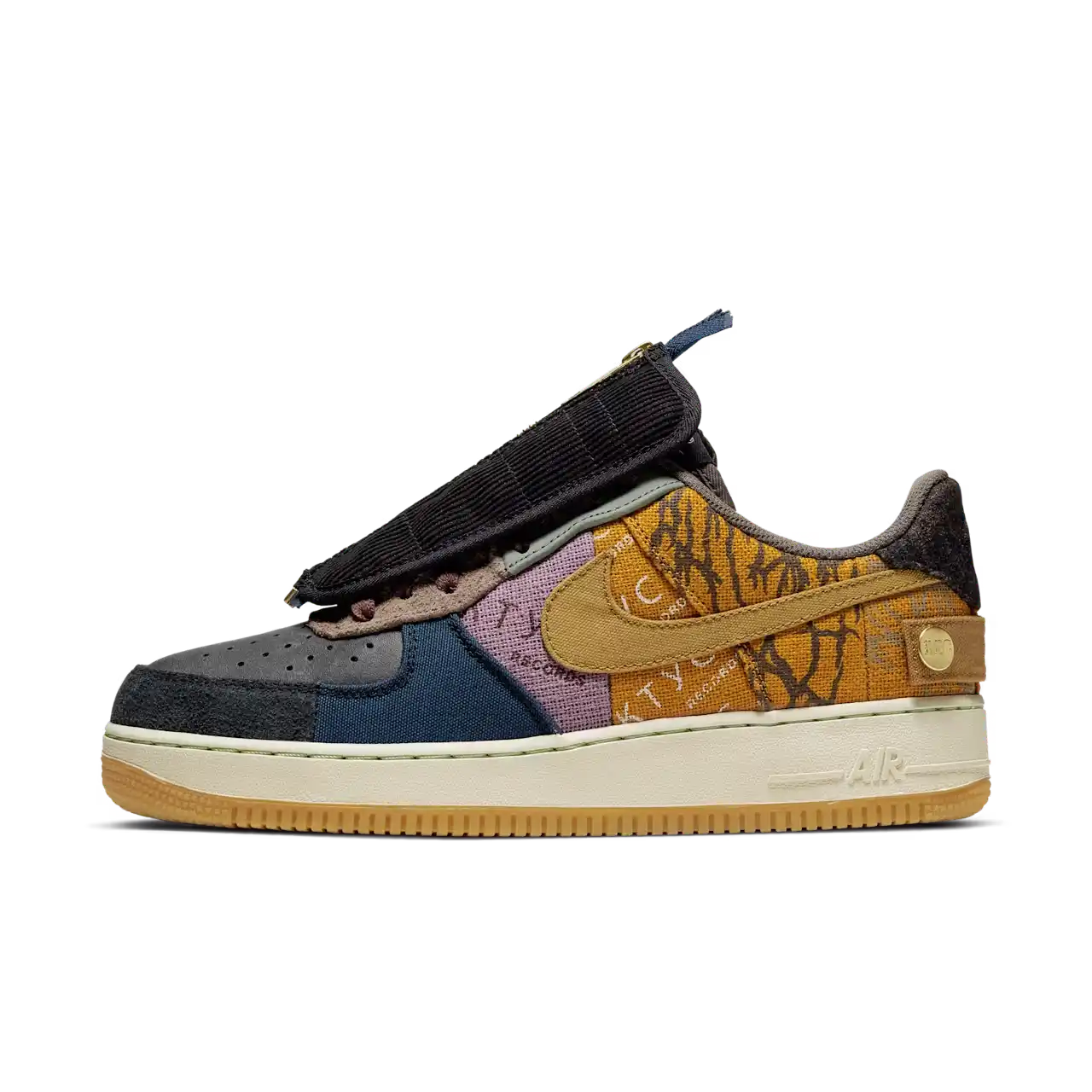 Nike Air Force 1 Low Travis Scott Cactus Jack Parte Lateral Esquerda