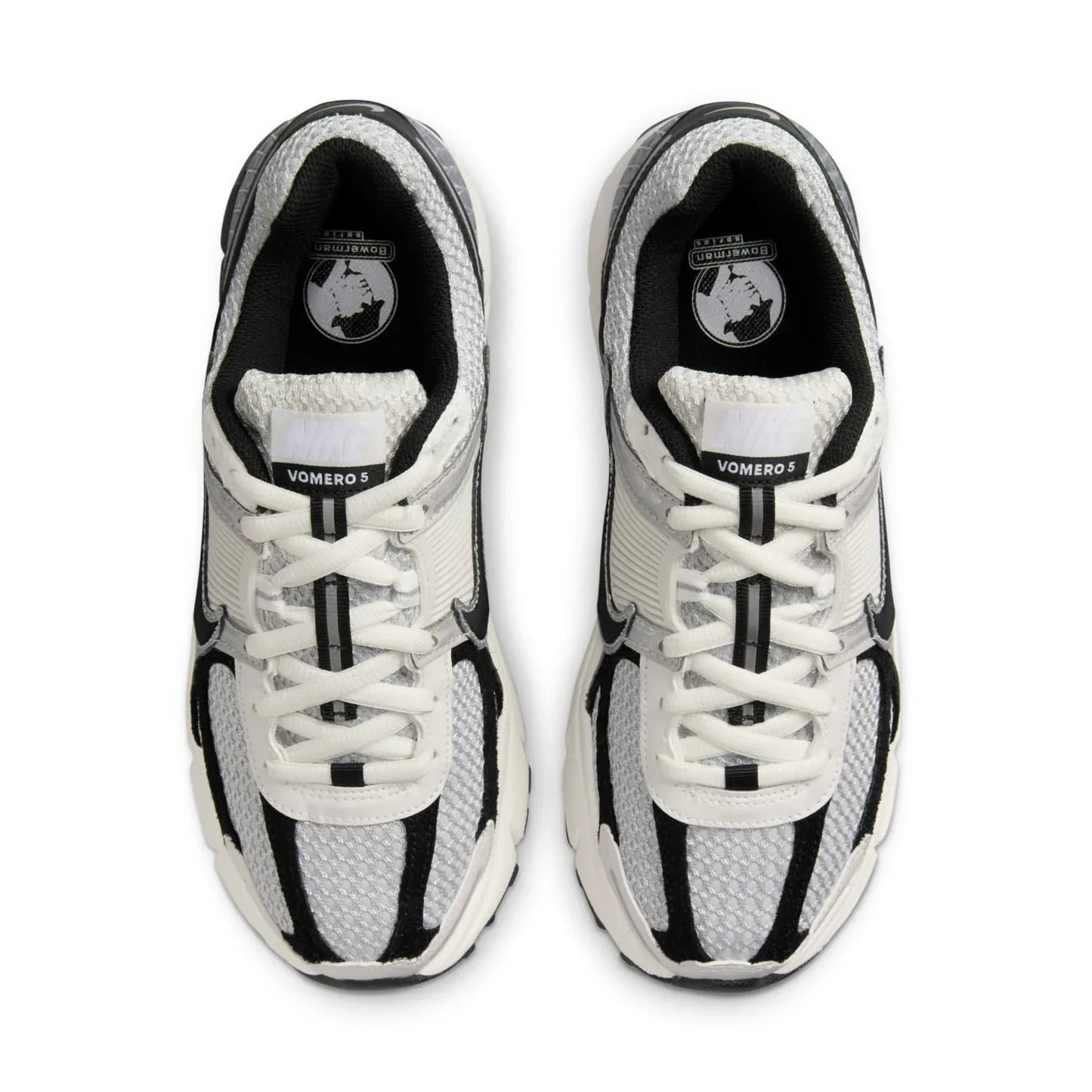Tênis Branco com Preto Nike Zoom Vomero 5 Photon Dust Black Par Visto Por Cima