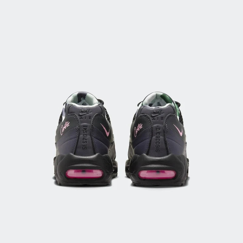 Tênis Azul com Rosa Nike Corteiz Air Max 95 Pink Beam Parte Traseira