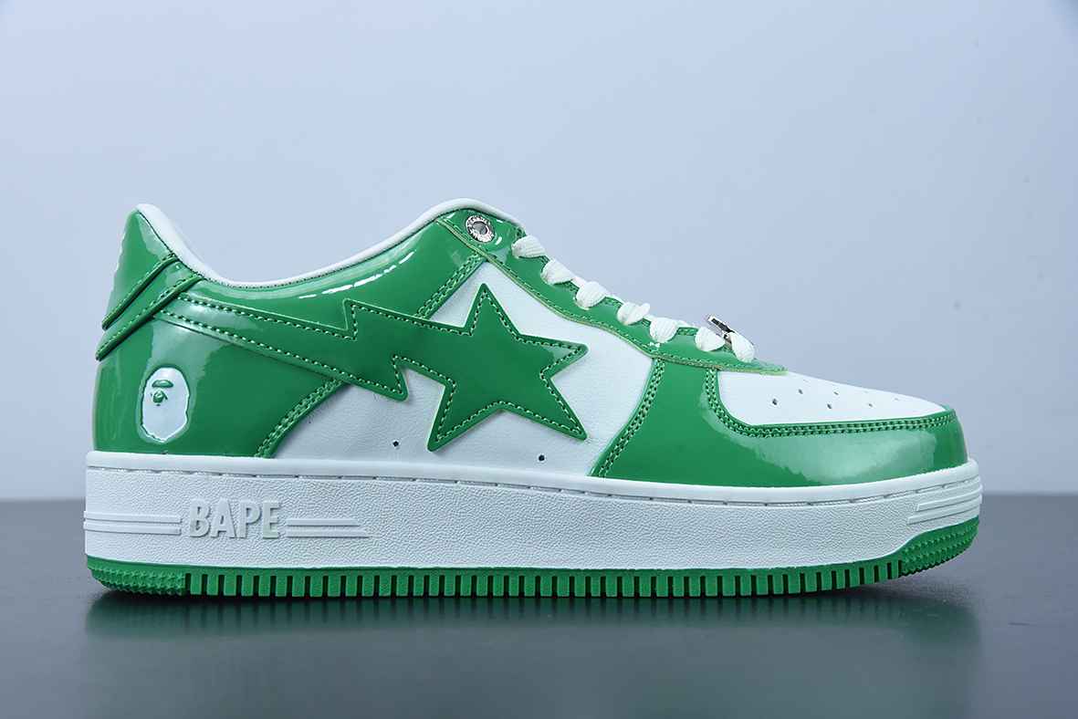 A Bathing Ape Bape Sta Low White Green