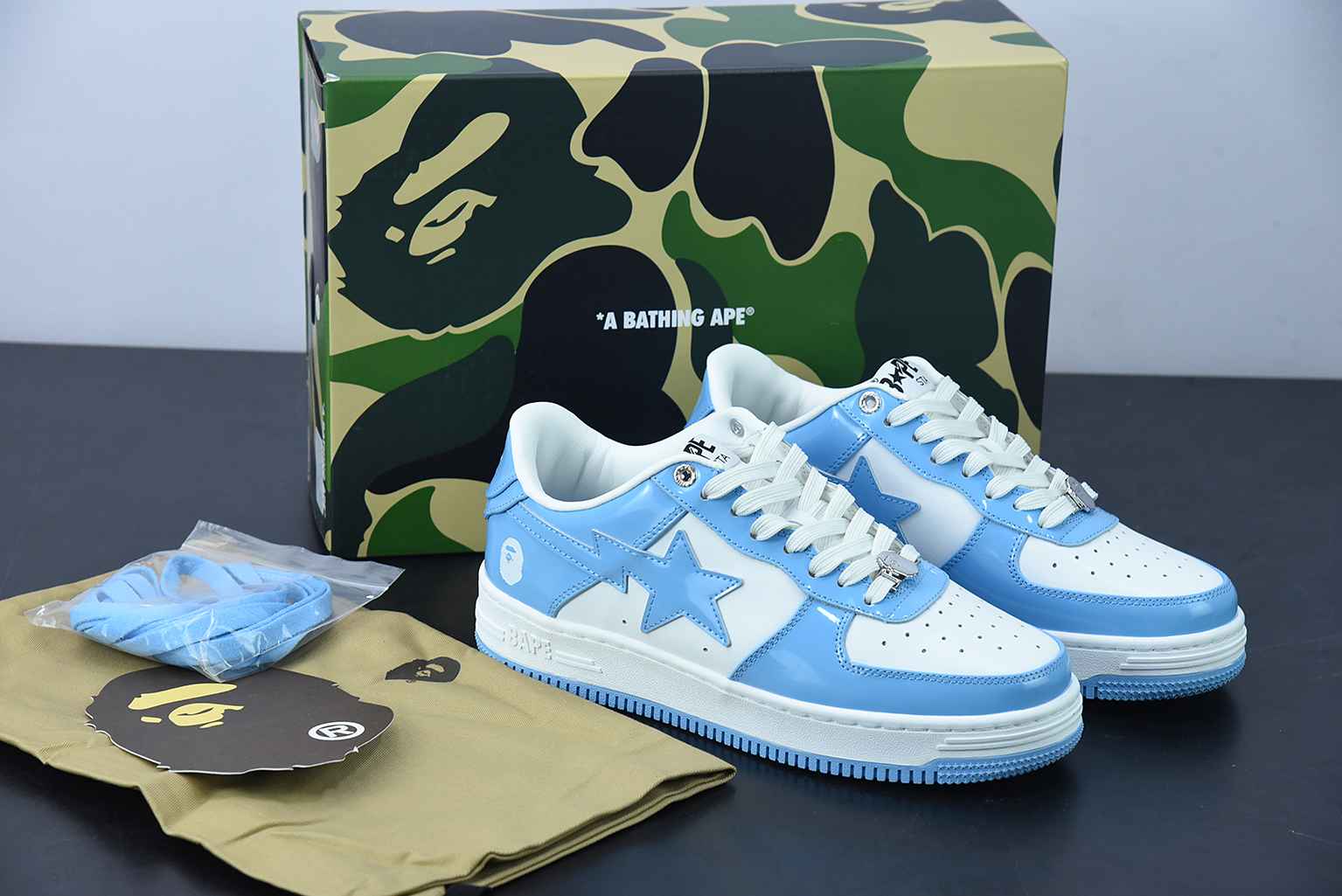 A Bathing Ape Bape Sta Low Blue White