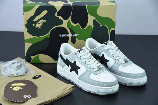 A Bathing Ape Bape Sta Low White Grey Black