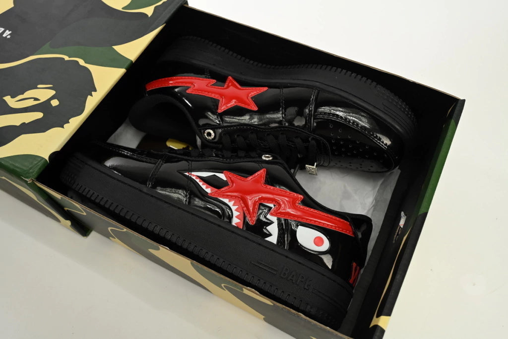 A Bathing Ape Bape Sta Low Black Shark
