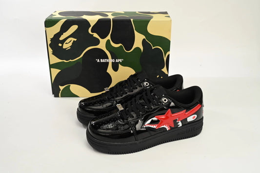 A Bathing Ape Bape Sta Low Black Shark