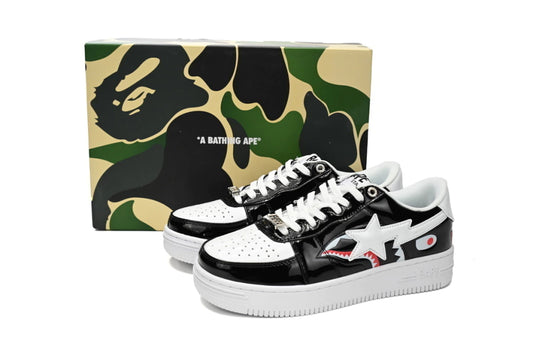A Bathing Ape Bape Sta Low Black and White Shark