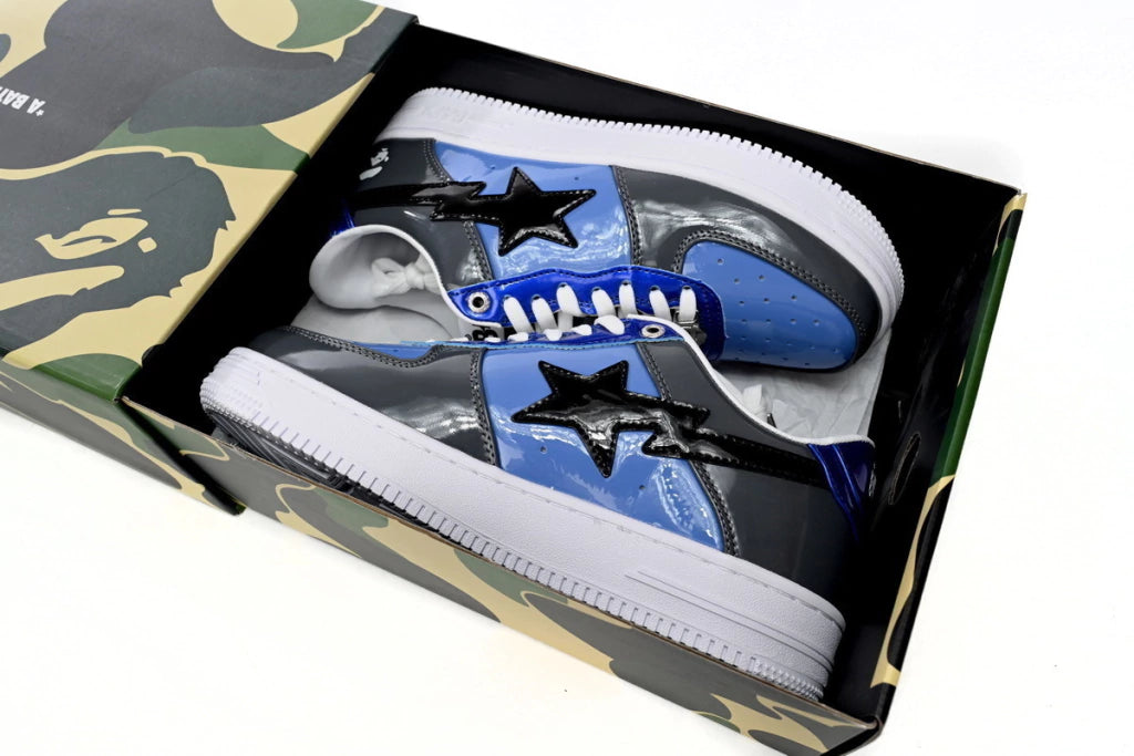 A Bathing Ape Bape Sta Low Lnk Blue Mirror Surface