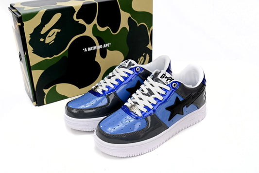 A Bathing Ape Bape Sta Low Lnk Blue Mirror Surface