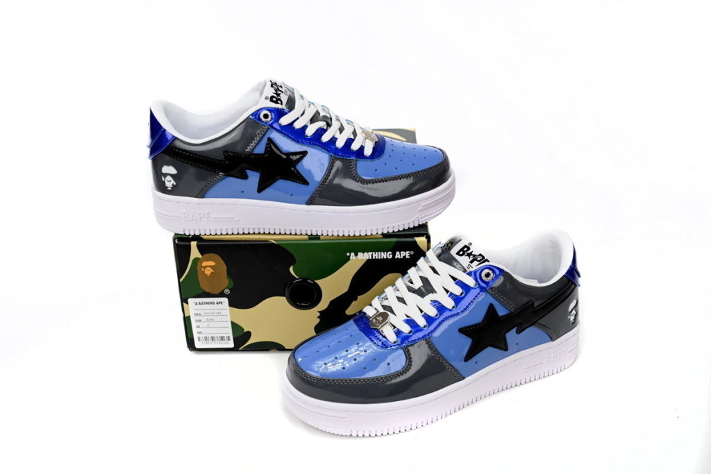 A Bathing Ape Bape Sta Low Lnk Blue Mirror Surface