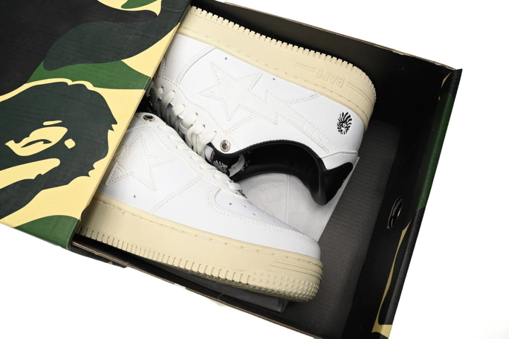 A Bathing Ape Bape Sta Low White And Black Rice
