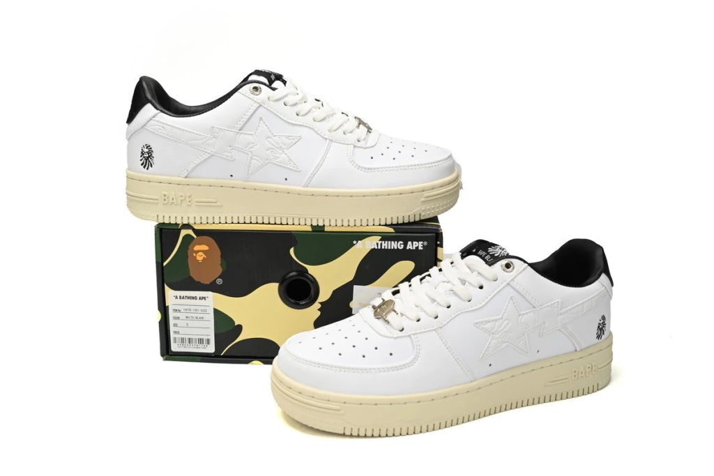 A Bathing Ape Bape Sta Low White And Black Rice
