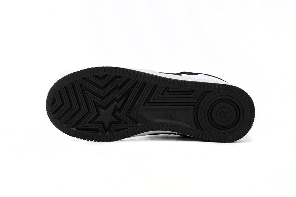 A Bathing Ape Bape Sta Low White And Black Tick