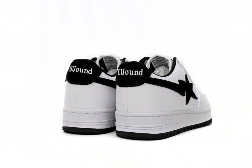 A Bathing Ape Bape Sta Low White And Black Tick