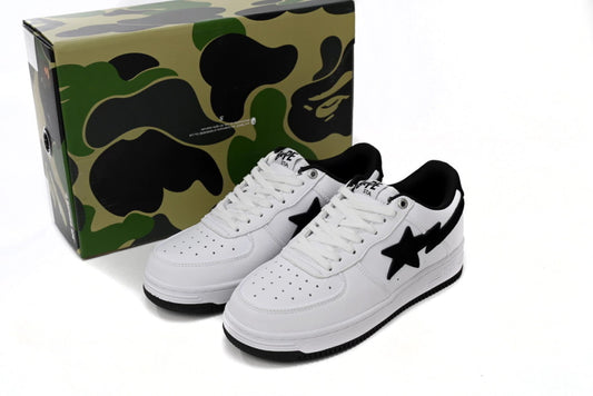 A Bathing Ape Bape Sta Low White And Black Tick