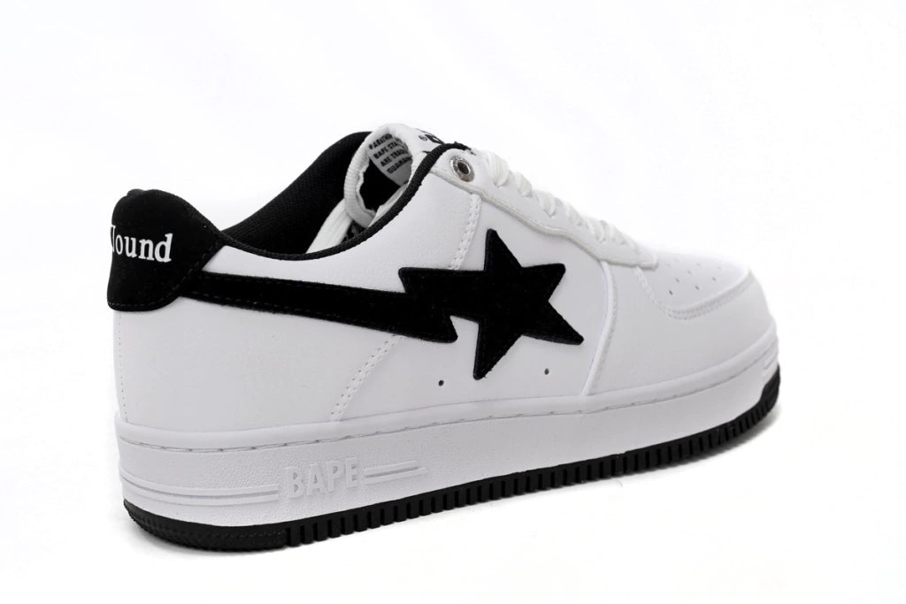 A Bathing Ape Bape Sta Low White And Black Tick