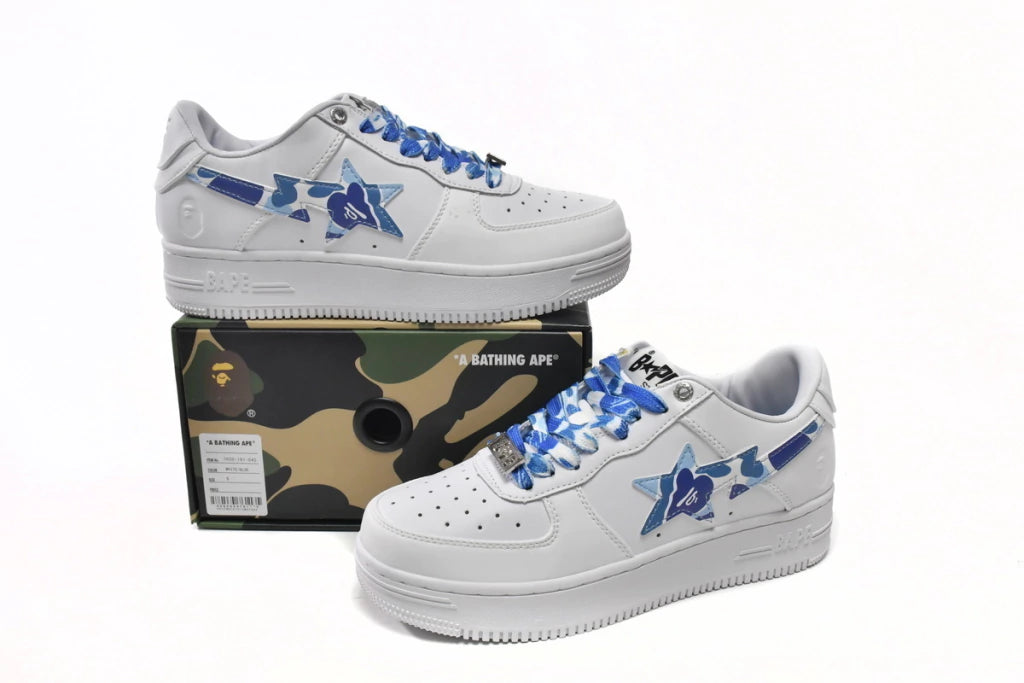 A Bathing Ape Bape Sta Low White Blue Camouflage