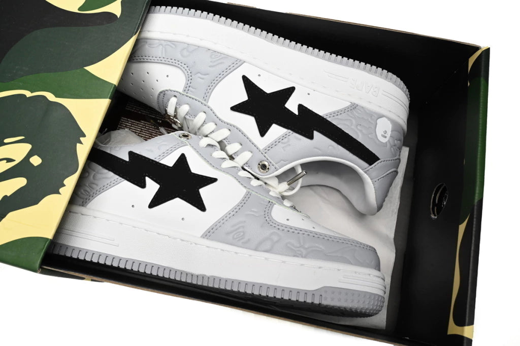 A Bathing Ape Bape Sta Low White Grey Black