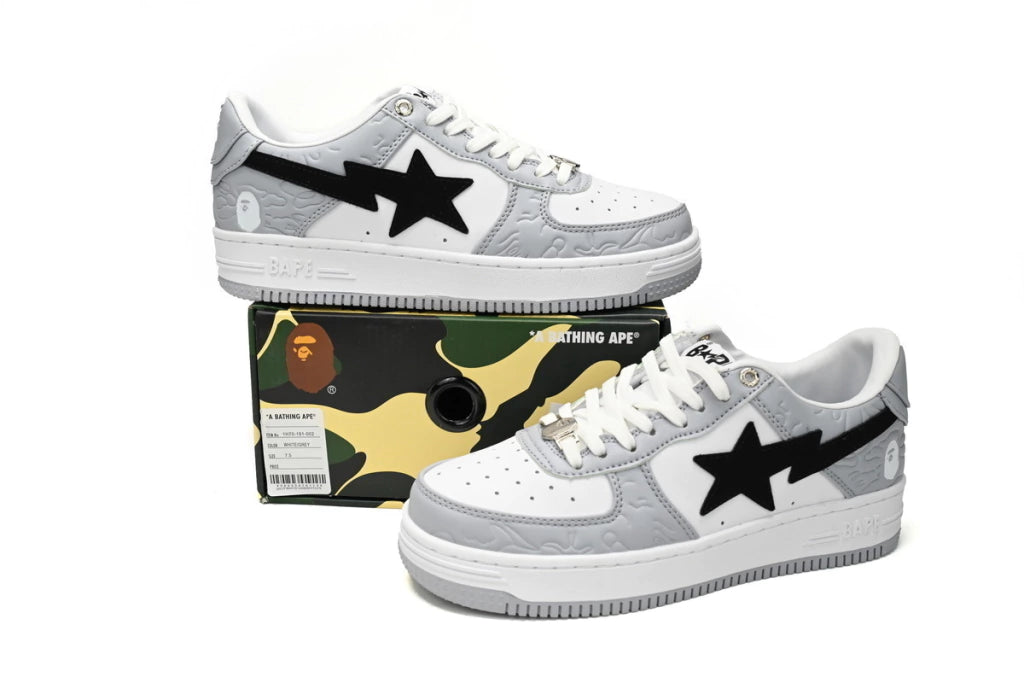 A Bathing Ape Bape Sta Low White Grey Black
