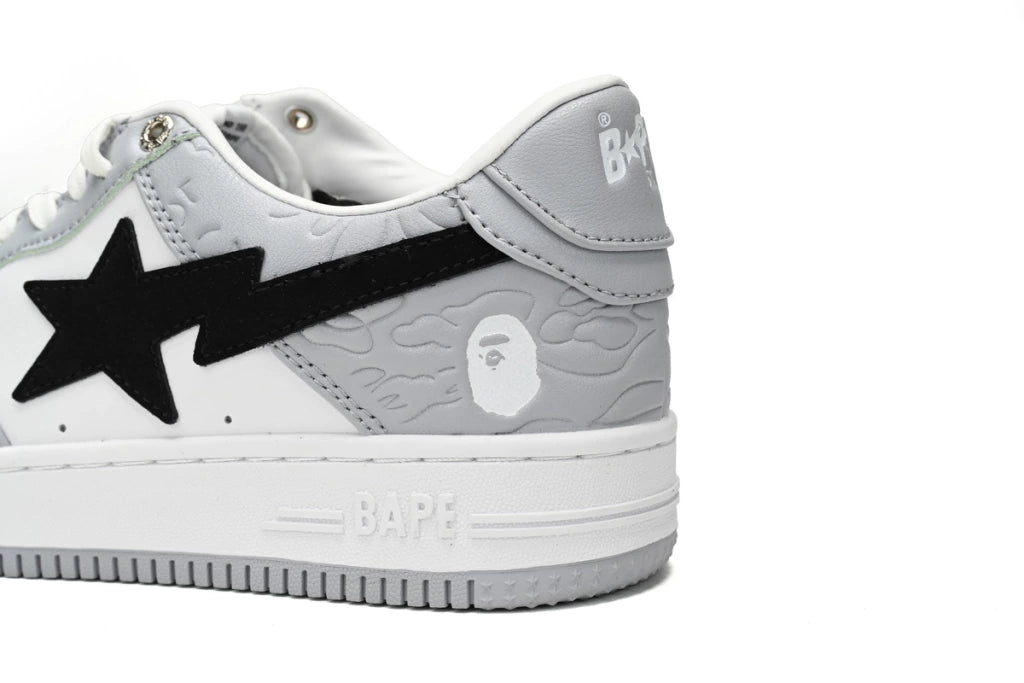 A Bathing Ape Bape Sta Low White Grey Black