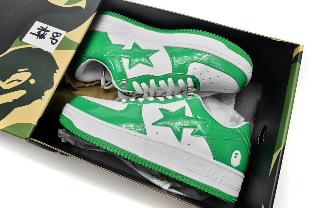 Apresentando o A Bathing Ape Bape Sta Low White Green