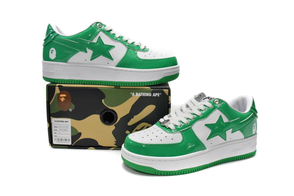 Apresentando o A Bathing Ape Bape Sta Low White Green