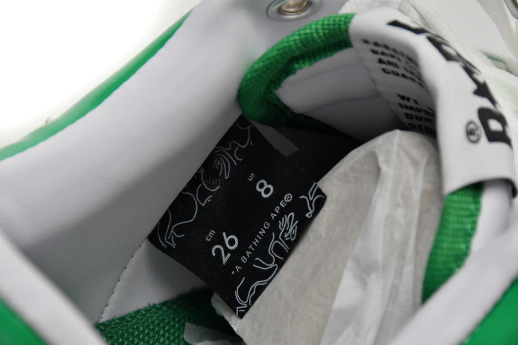 Apresentando o A Bathing Ape Bape Sta Low White Green