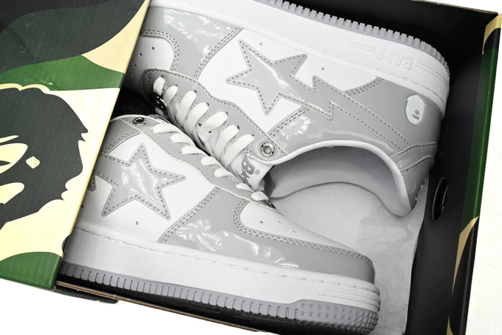 A Bathing Ape Bape Sta Low White Grey Rao Noodles