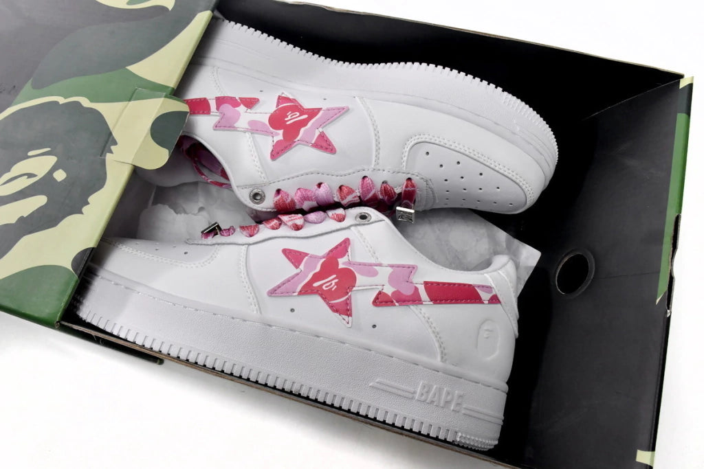 A Bathing Ape Bape Sta Low White Red Camouflage
