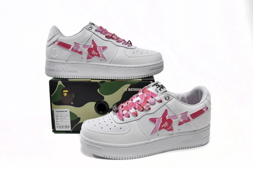 A Bathing Ape Bape Sta Low White Red Camouflage