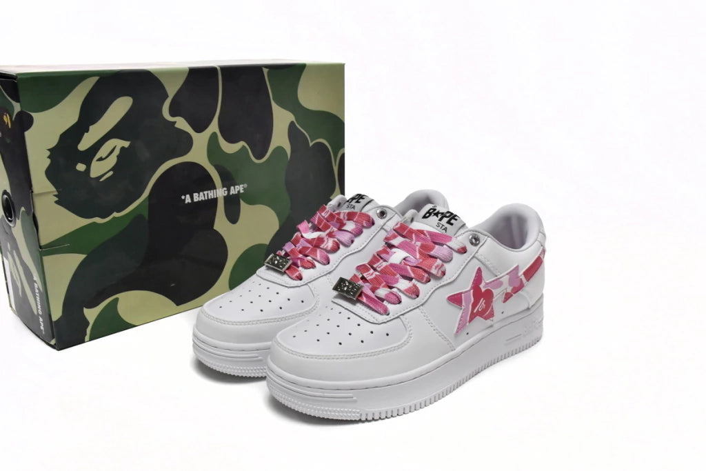 A Bathing Ape Bape Sta Low White Red Camouflage