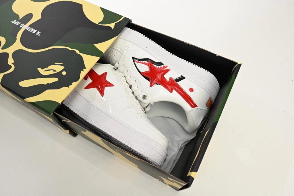 A Bathing Ape Bape Sta Low White Shark