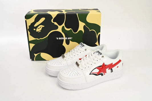 A Bathing Ape Bape Sta Low White Shark
