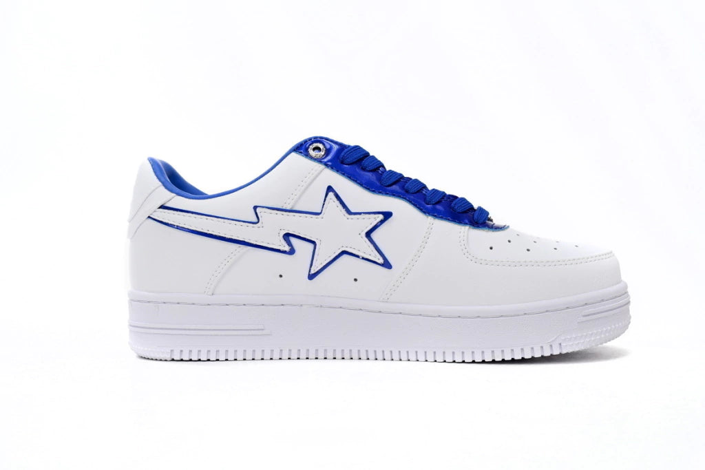 A Bathing Ape Bape Sta Low White and Blue Border