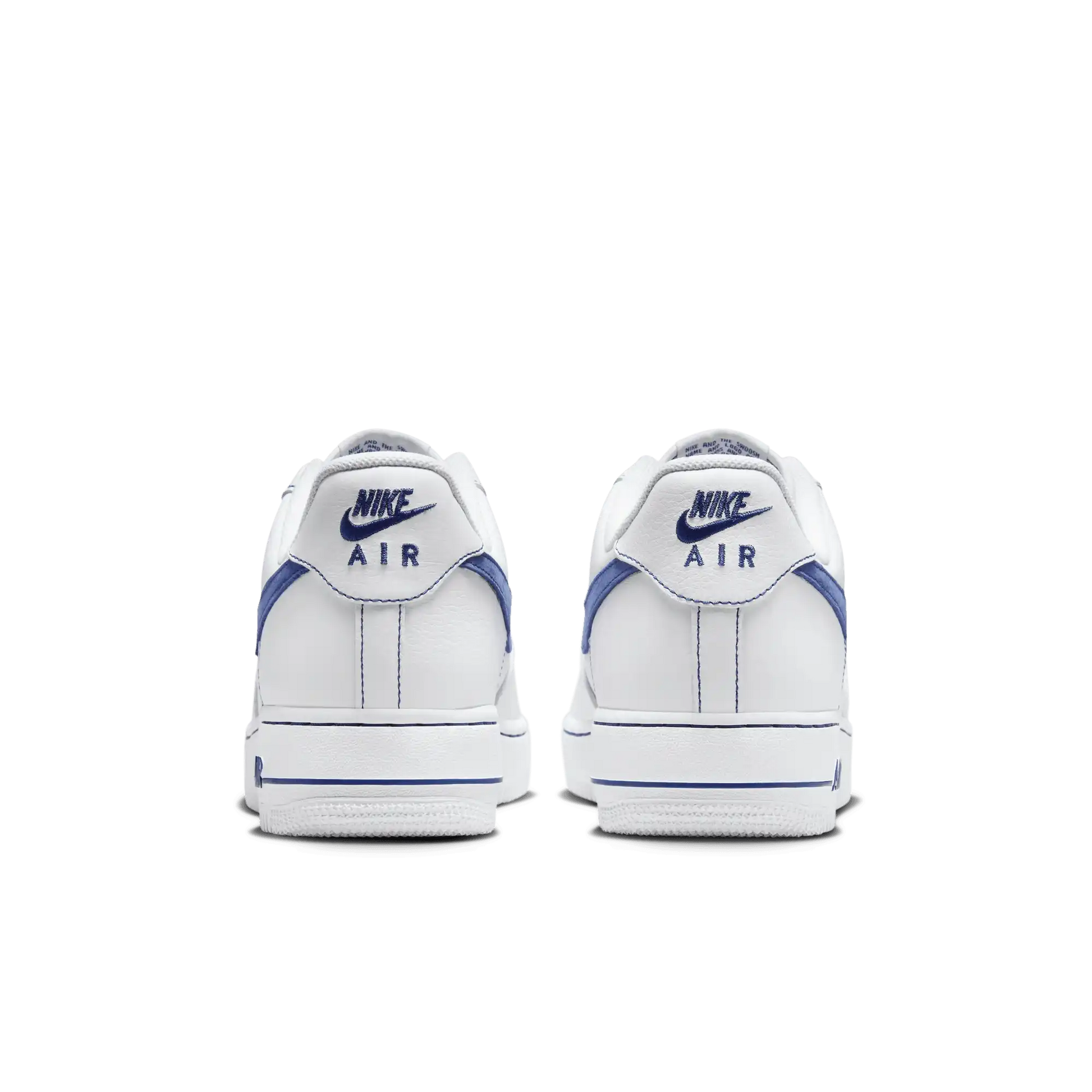Tênis Branco com Azul Nike Air Force 1 Low 07 LV8 White Deep Royal Blue Parte Traseira