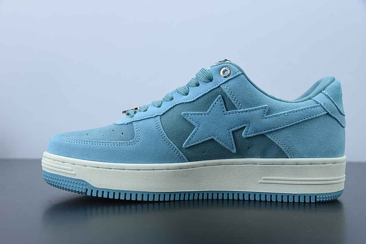 A Bathing Ape Bape Sta Low Blue Suede